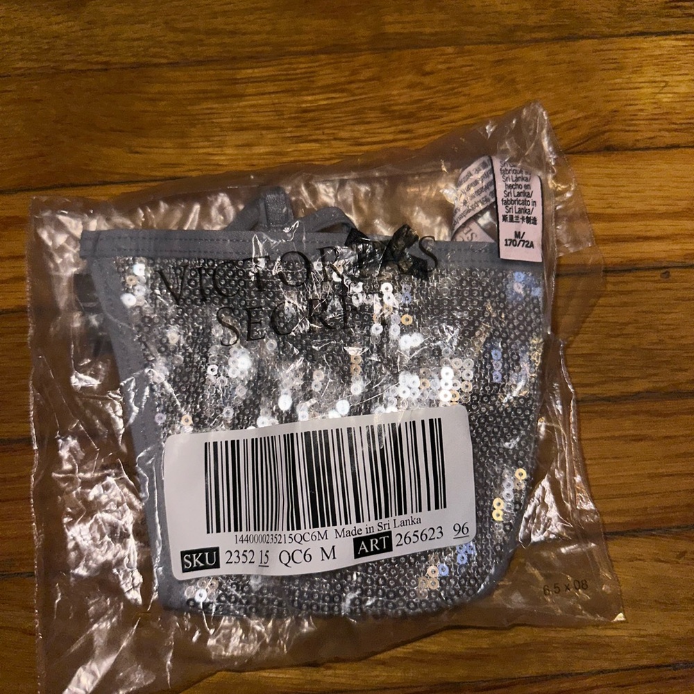Victoria's Secret Glittering Silver thong
